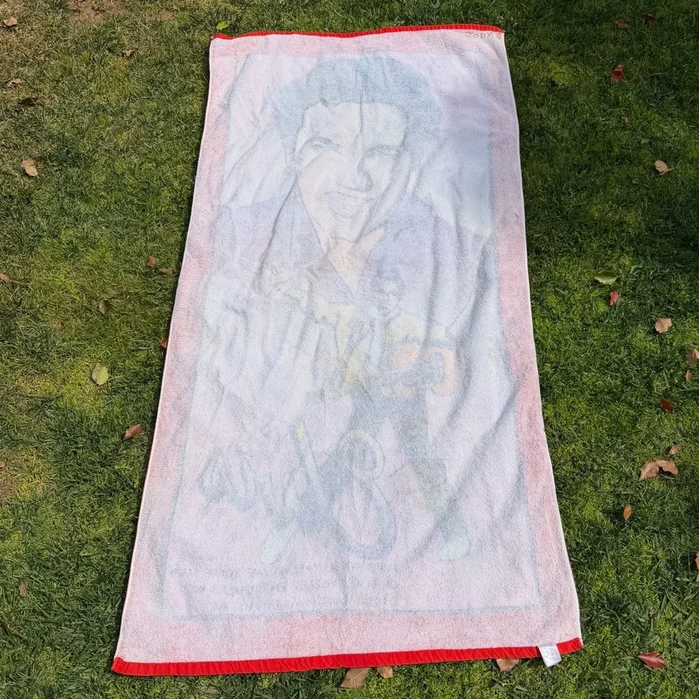 VTG Elvis Presley Beach Pool Towel Bright Colorful 90s Rock n Roll 29x59 FLAW